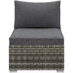 Outdoor Garden Furniture Rattan Single Middle Sofa W/cushion | Dark Gray