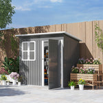 7 X 4ft Galvanised Steel Garden Shed With Foundation Kit | Dark Gray
