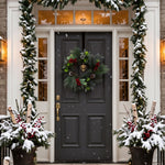 Artificial Frosted Pinecone Wreath, 50cm, Winter Snow