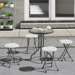 Folding Stool Set Of 4, Decorative Garden Stool Set | White