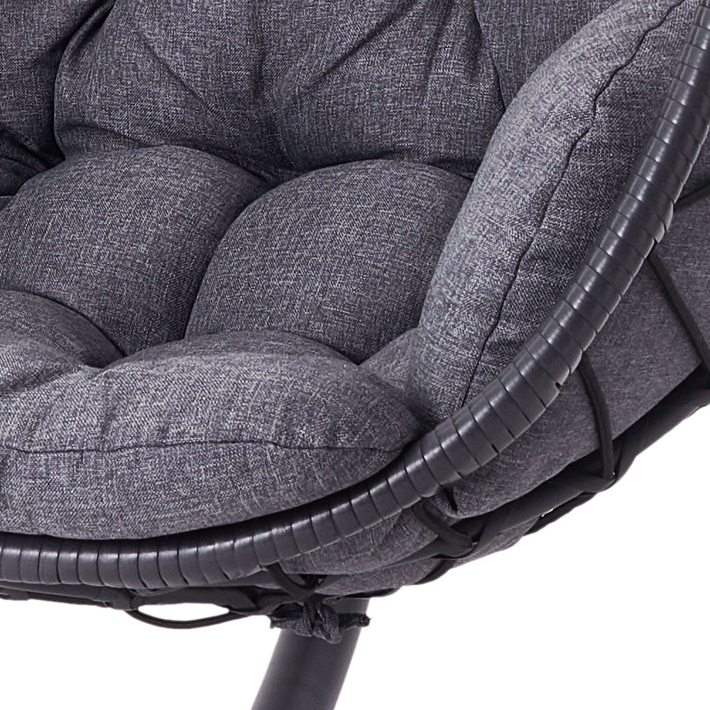 Egg-shaped Hanging Chair With Soft Cushion & Headrest | One Size | Black