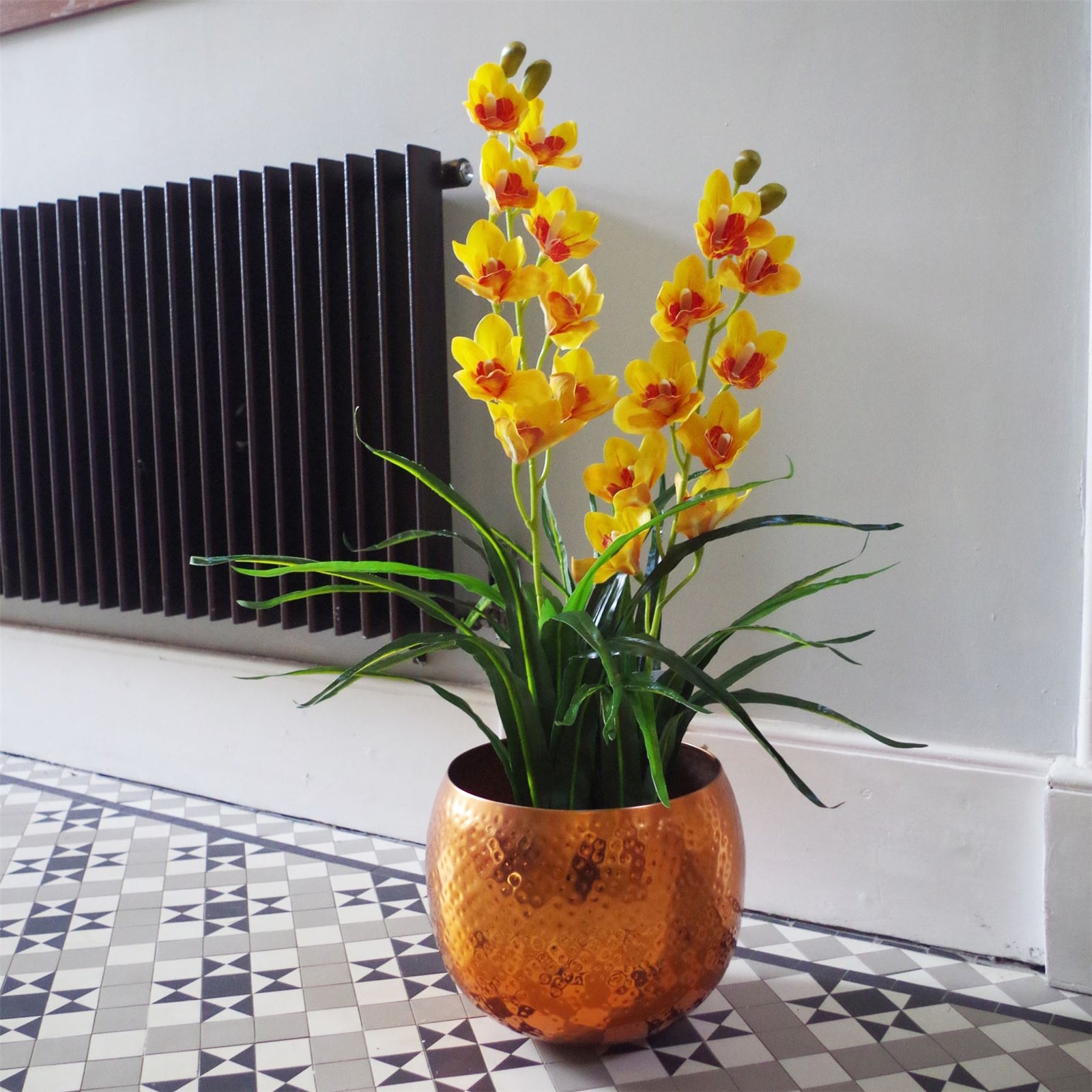 90cm Artificial Yellow Flower Orchid Plant