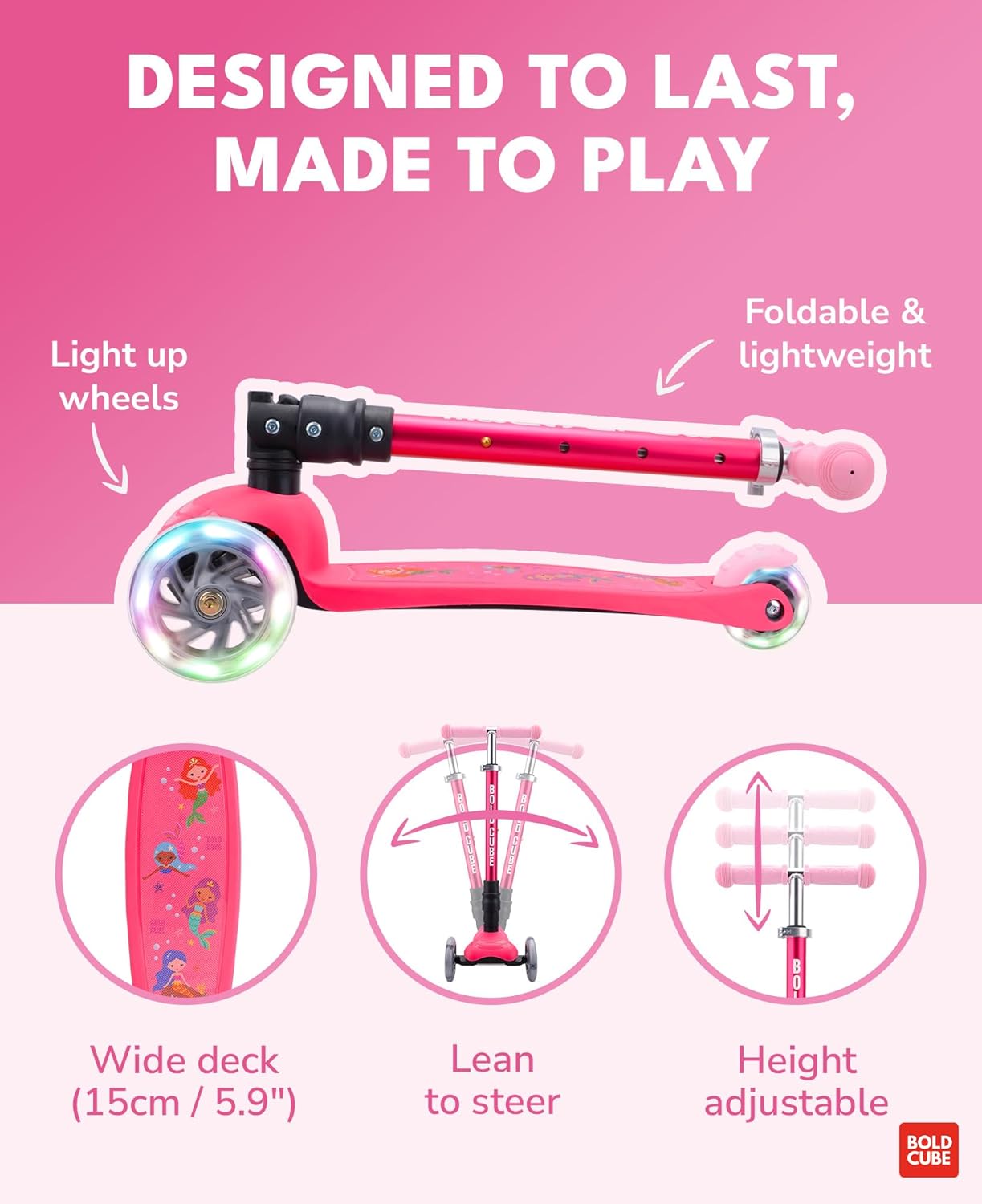 Teeny Fold 3 Wheel Scooter | Mermaid