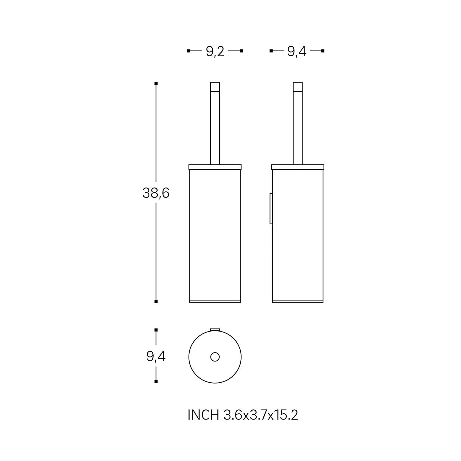 Toilet Brush, Wall-mounted, Glossy Stainless Steel, Logic Collection