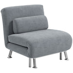 Single Sofa Bed Folding Chair Bed Metal Frame Padding Pillow