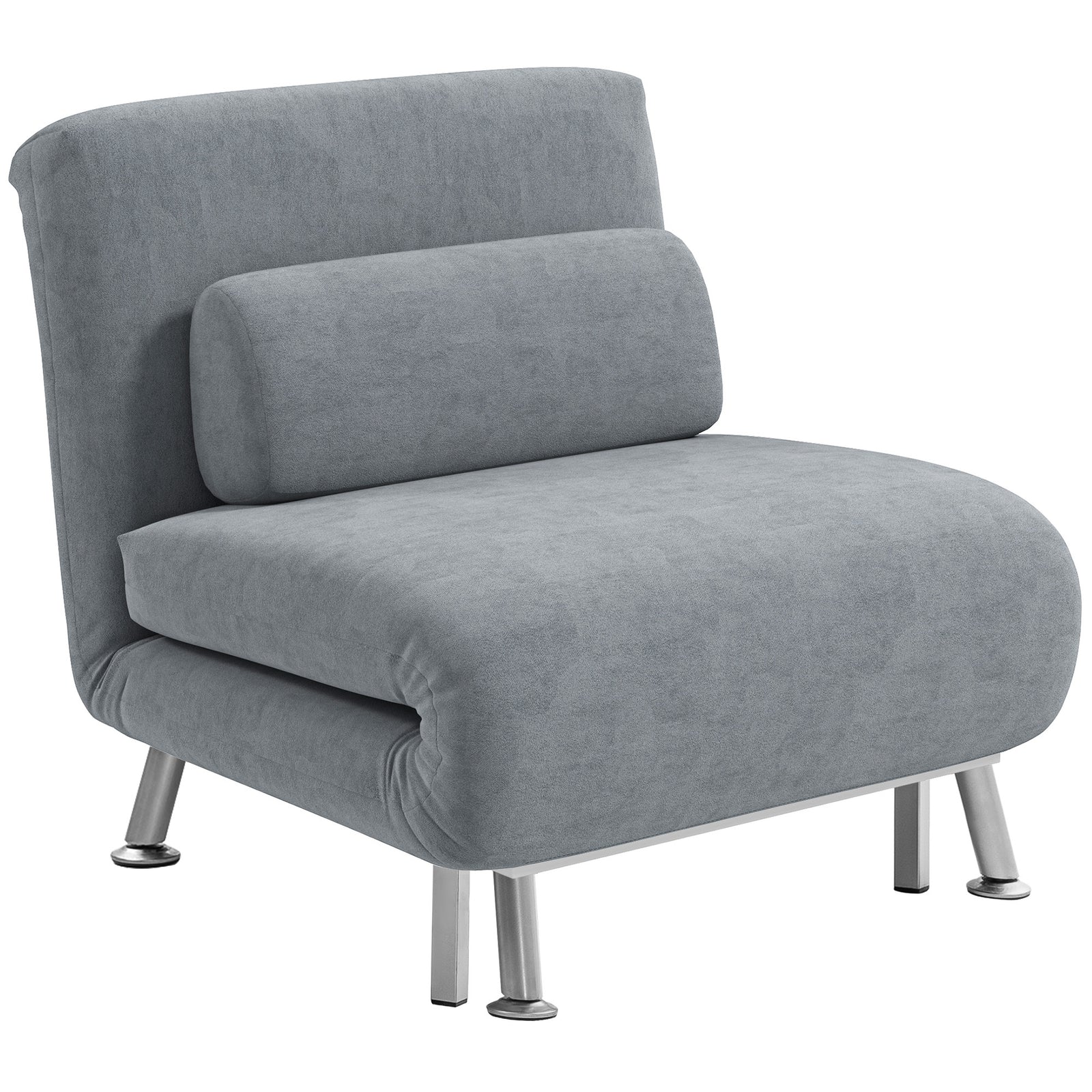 Single Sofa Bed Folding Chair Bed Metal Frame Padding Pillow