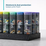 Fineway Monthly Pill Organiser Morning/evening With Stand - 28 Day Colour-coded