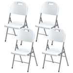 Folding Chair With Steel Frame, Garden Chair Set | Set of 4 | White
