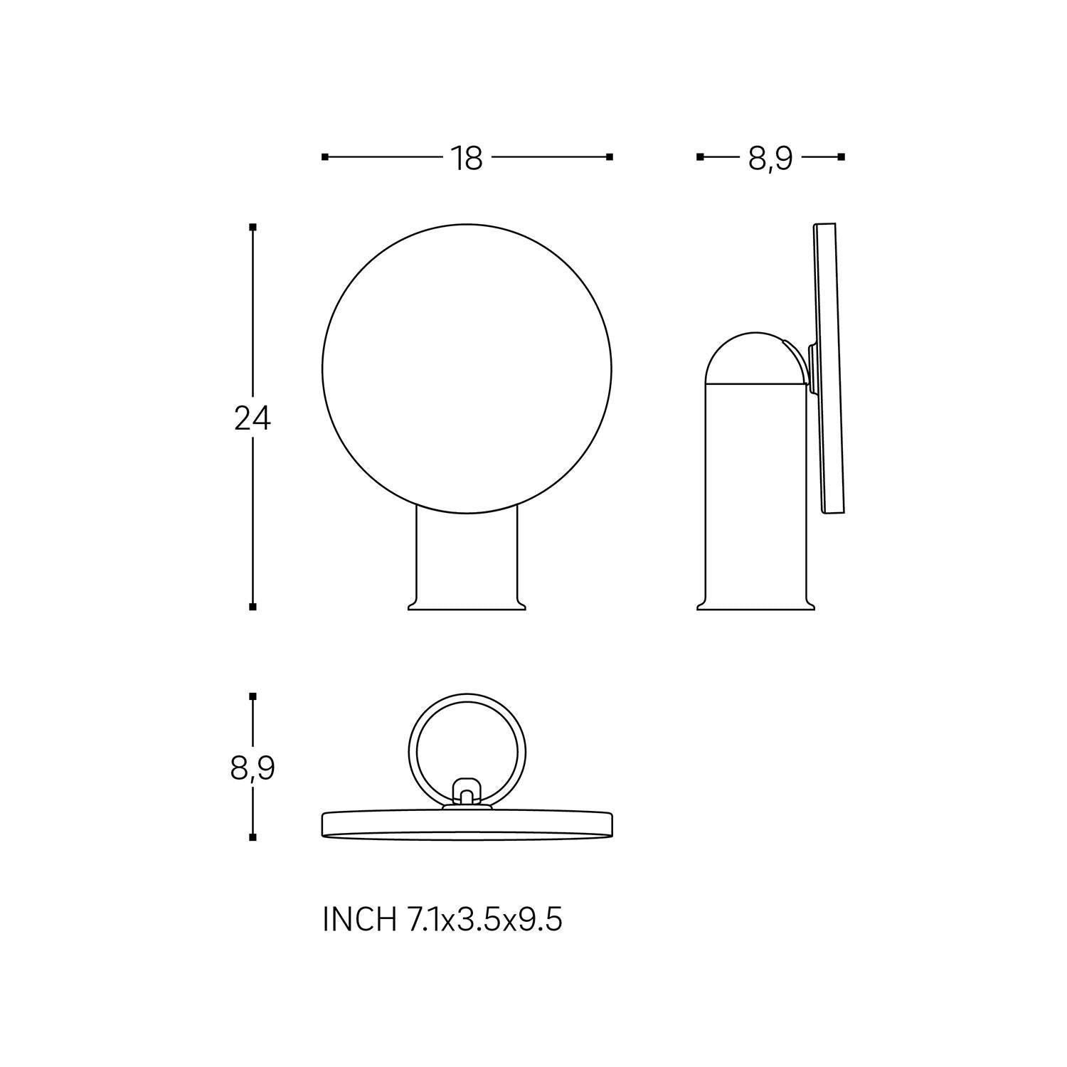 Vanity Mirror, Magnifying Mirror 5x, Countertop, Black, Geyser Collection