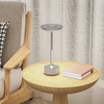 Led Cordless Table Lamp With Battery Operated For Bedroom | One Size | Silver
