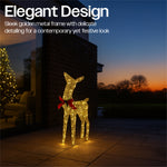 Xmas Haus 45cm Gold Rattan Led Christmas Festive Holiday Dee