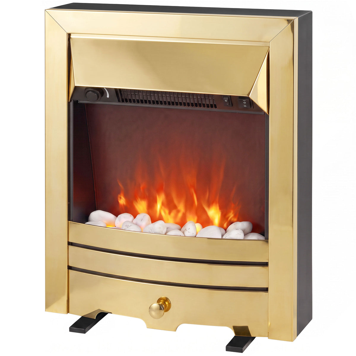 Electric Fireplace Stove Freestanding/inset, 1000w/2000w | Gold