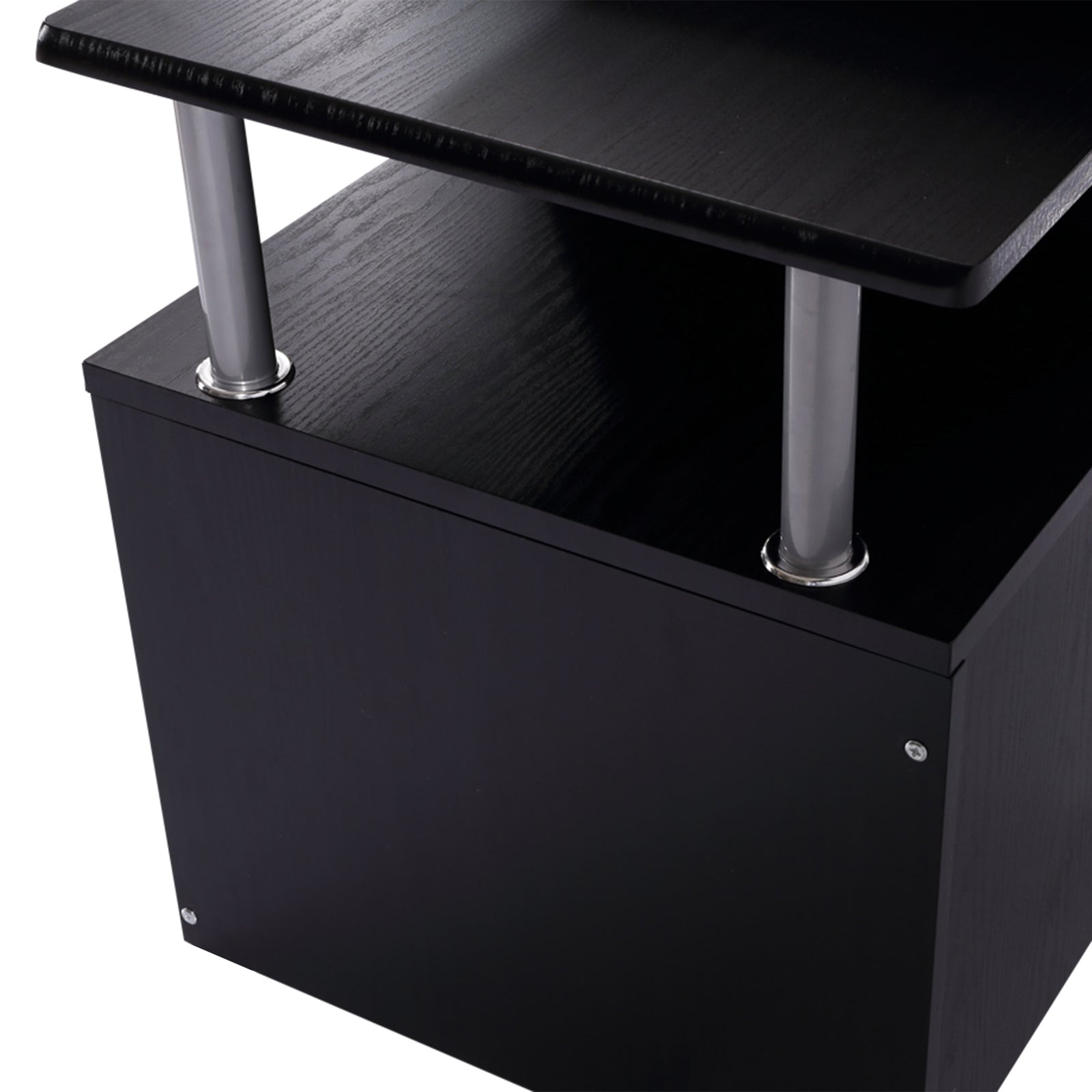 Wood Computer Desk With Drawer And Shelf