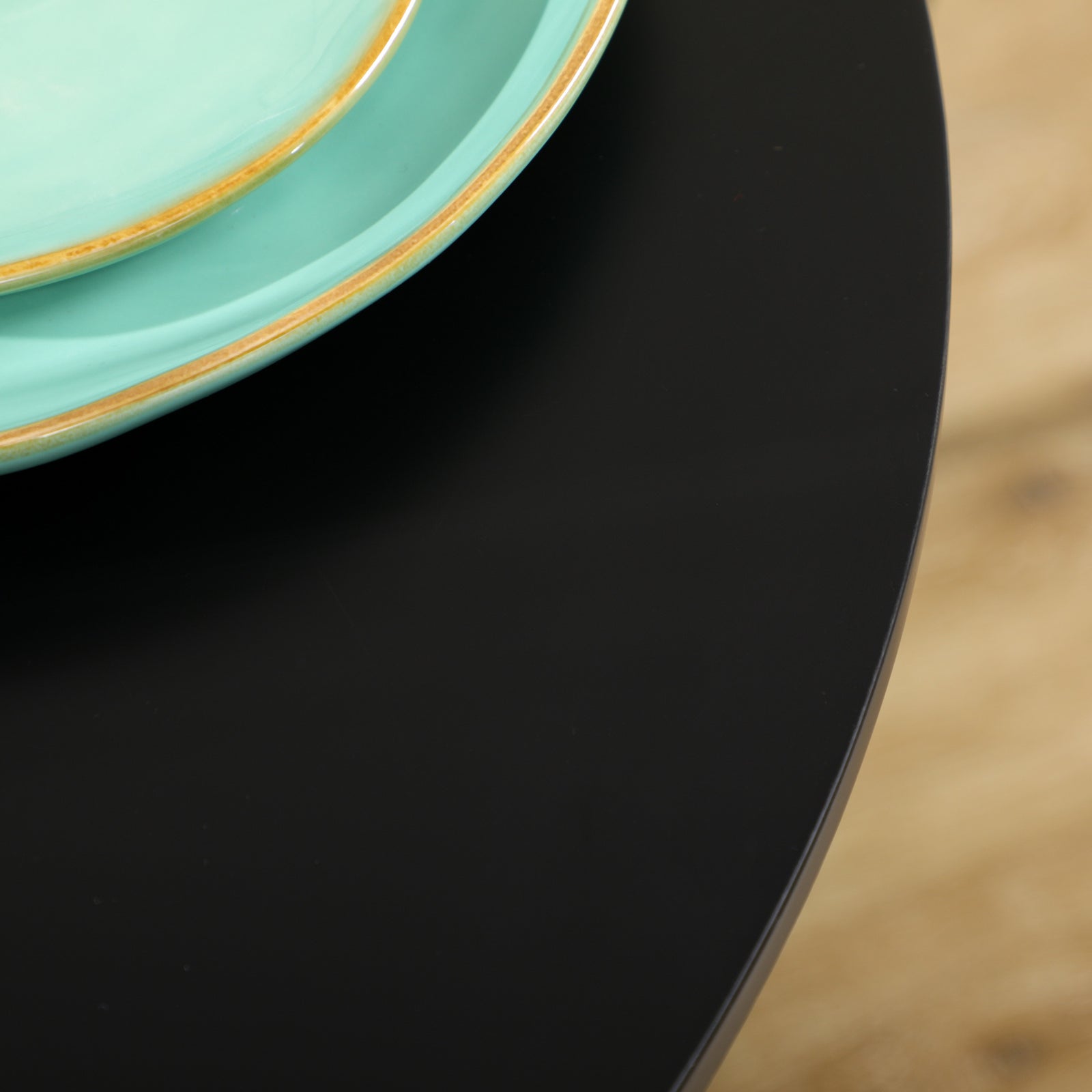 Round Dining Table, Modern Kitchen Table With Steel Base | Black