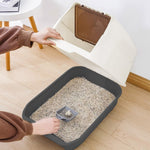 Large Hooded Top Entry Cat Litter Box With Scoop | Black