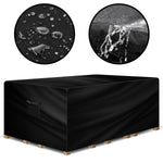 Rectangular Outdoor Patio Waterproof Garden Furniture Cover, Weatherproof Rattan Sofa Protector | 242 x 162 x 100cm | Black