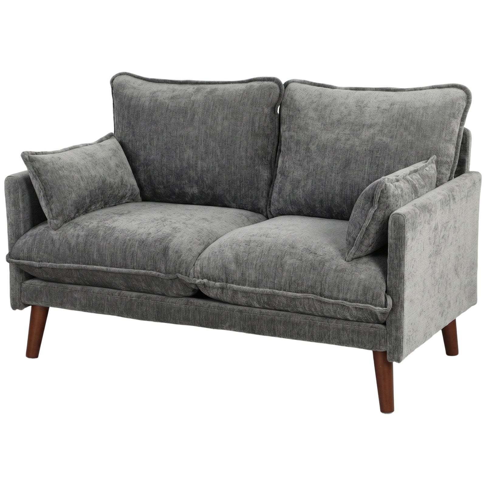 2 Seater Sofa, Modern Loveseat With Spring Cushions, Wide Seat | Grey