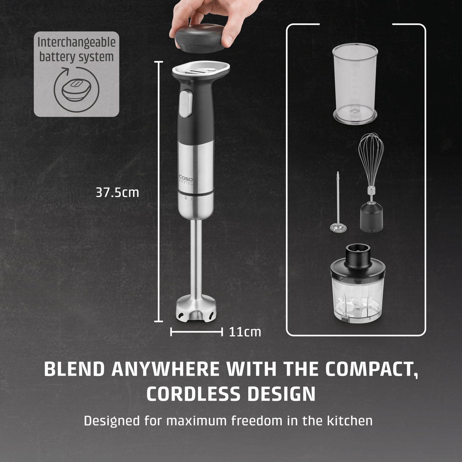 CASO Design Click & Mash Cordless Hand Blender