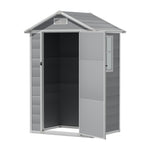 4.4x3.4ft Garden Plastic Storage Shed With Lockable Hinged Door
