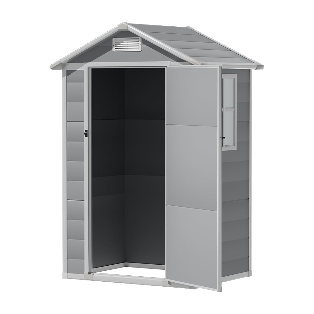 4.4x3.4ft Garden Plastic Storage Shed With Lockable Hinged Door