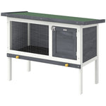 PawHut Rabbit Hutch, Guinea Pig Hutch Outdoor Cage With Asphalt Roof