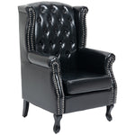 Chesterfield Style Wing Back Armchair Tufted Accent Chair | One Size | Black