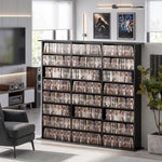 Dvd Storage Unit, Media Storage Shelf With 24 Compartments | Black