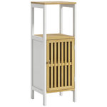 HOMCOM Bathroom Floor Cabinet Bathroom Cupboard With Adjustable Shelf, White
