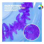 Transparent Inflatable Swim Ring With Faux Feathers | One Size | Purple