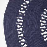 Crochet Braided Round Rug | 90cm | Navy Blue