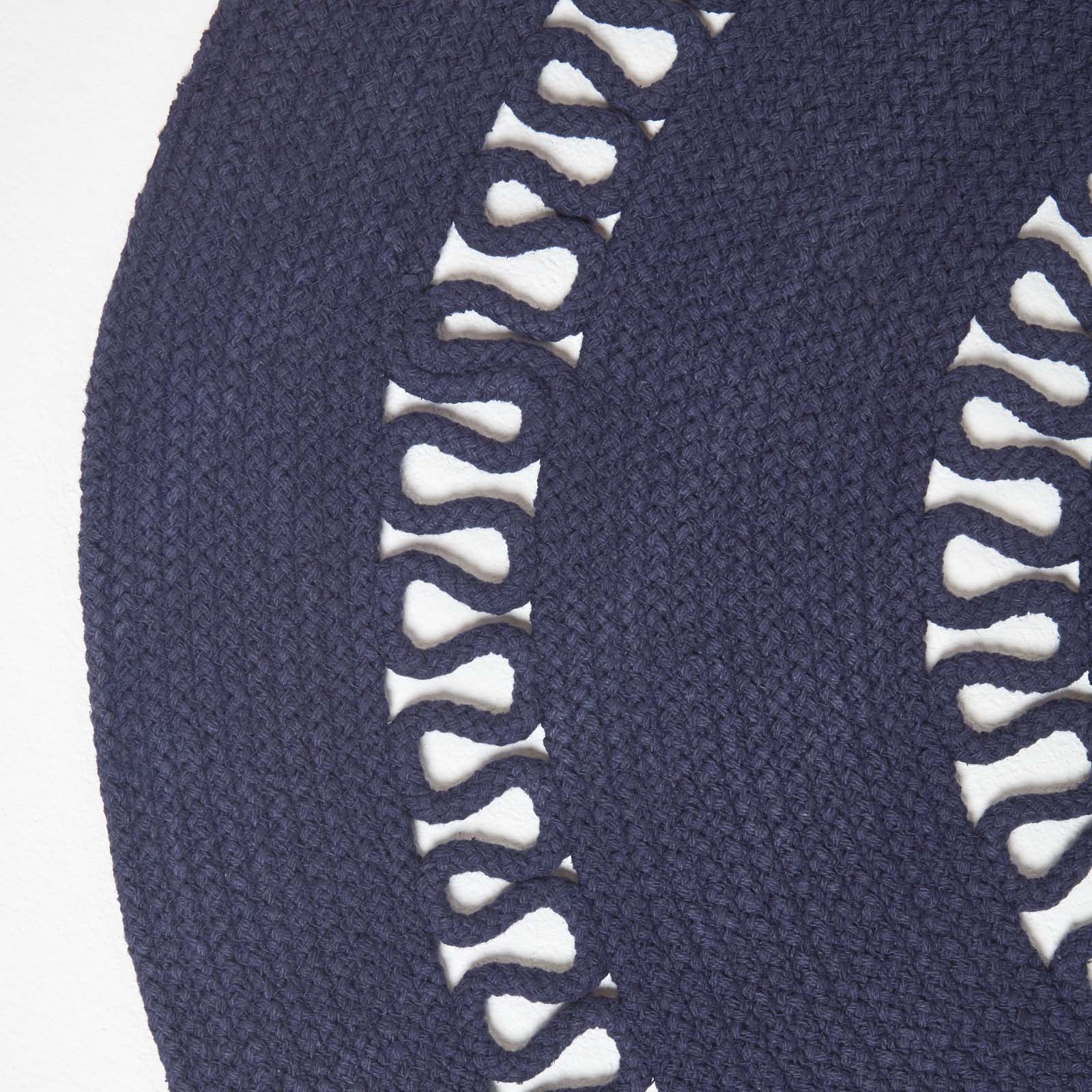 Crochet Braided Round Rug | 90cm | Navy Blue