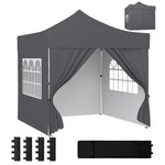 3 X 3 M Heavy Duty Pop Up Gazebo With Sides, Upf50+ Marquee Gazebo | Dark Grey