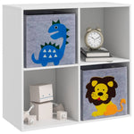 Toy Organiser With Two Non-woven Fabric Drawers For Bedroom - White