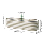 Galvanized Metal Raised Garden Bed – Extra Large Elevated Planter Box With Safety Edging, White | Medium | White