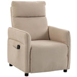 Recliner Armchair, Manual Recliner Chair, Massage & Heat | Beige