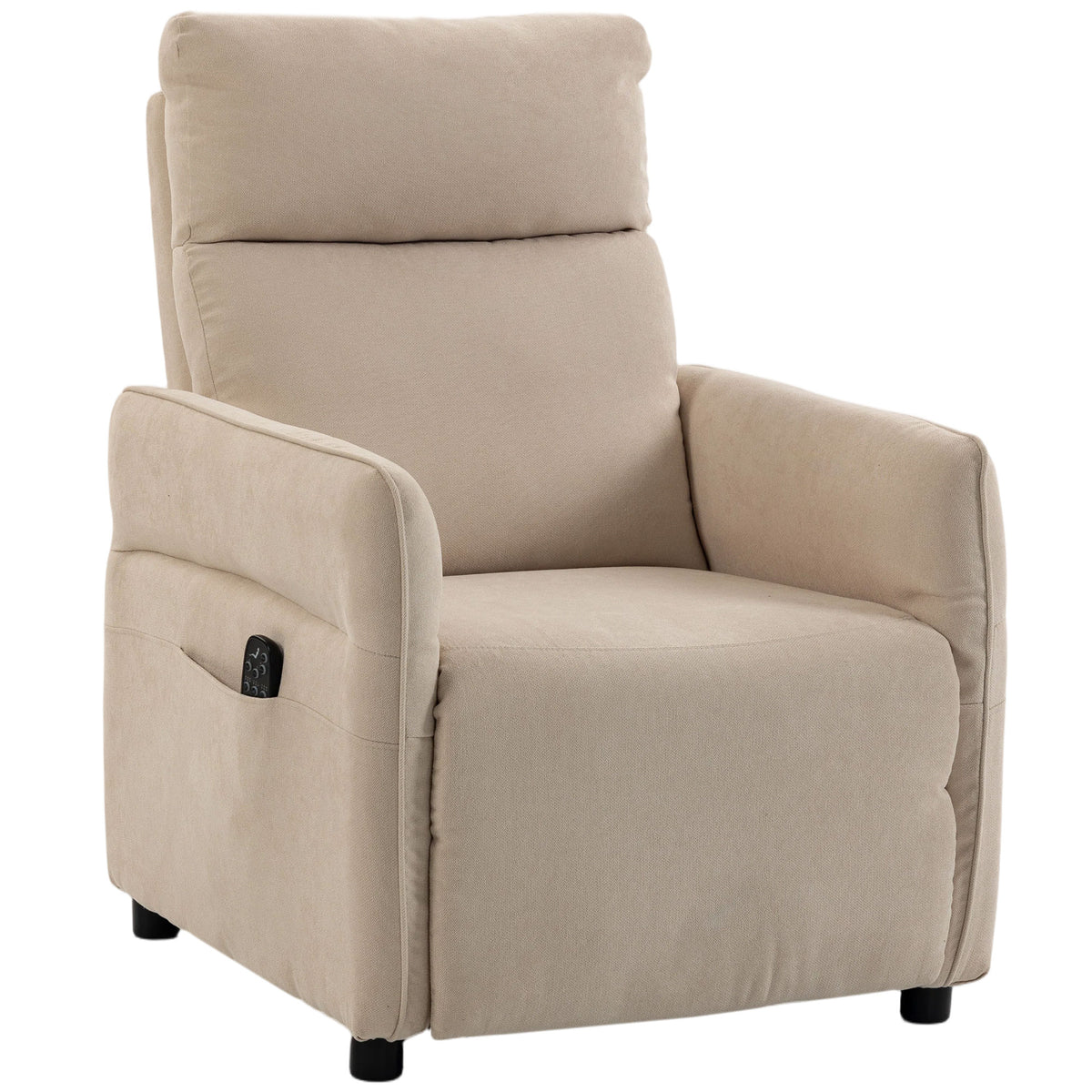 Recliner Armchair, Manual Recliner Chair, Massage & Heat | Beige