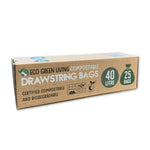 Compostable Drawstring Bin Bags  40 Litre (25 Bags)