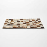 Block Check Brown Leather Placemats Set Of 4