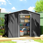 8 X 6ft Garden Storage Shed With Double Door | Dark Grey