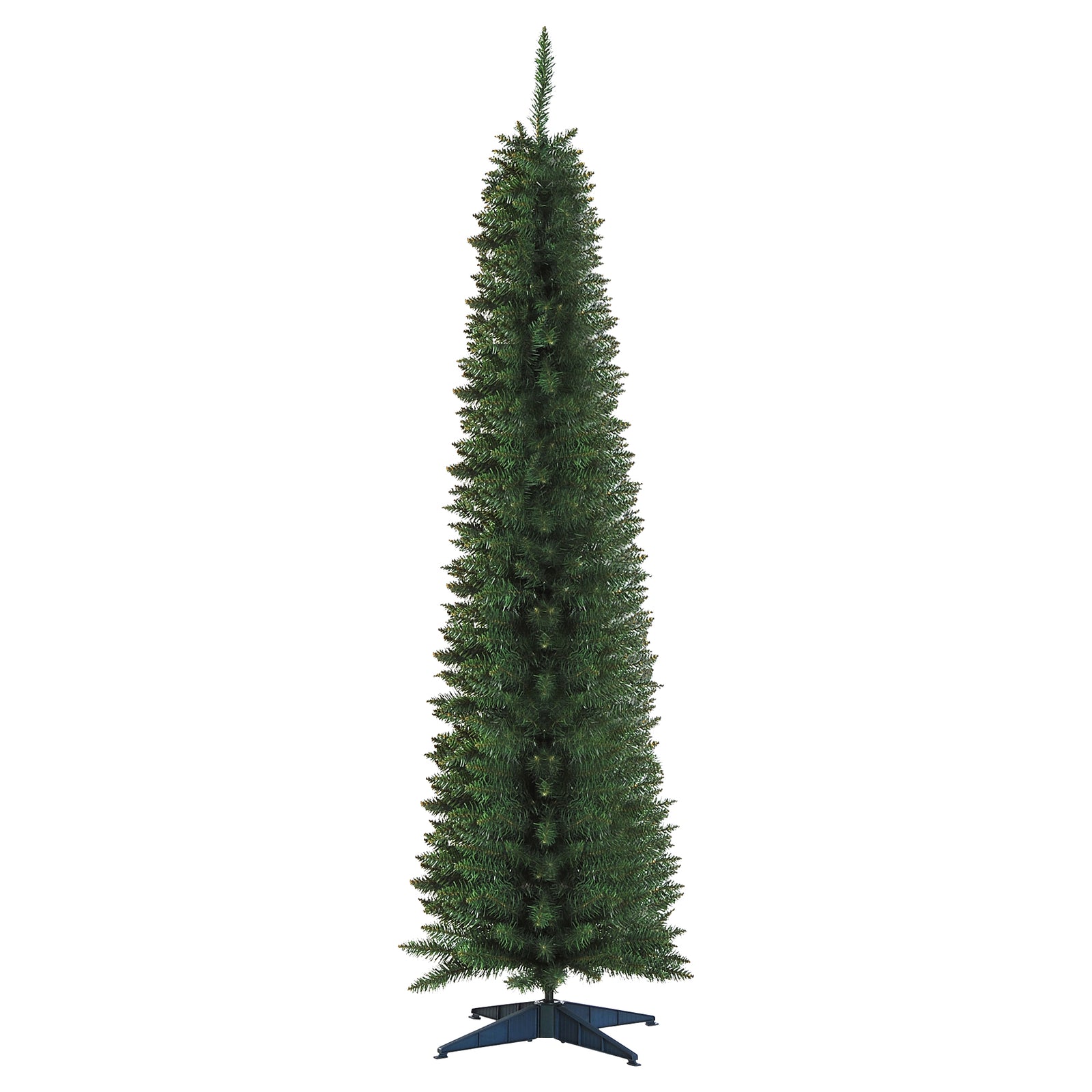 5/6/7ft Pencil Artificial Christmas Tree Green/white | 7ft | Green