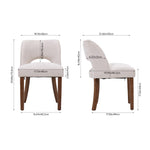 Set Of 2 Chenille Upholstered Dining Chairs | Beige