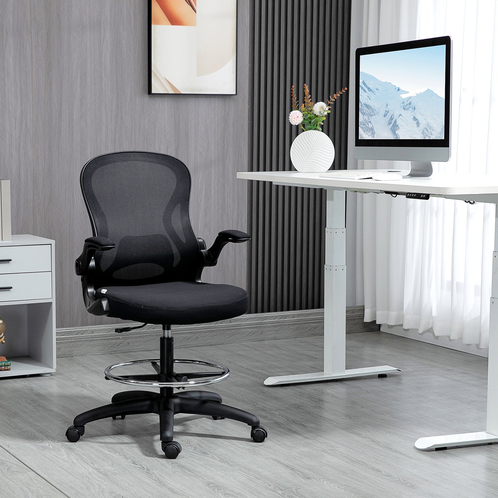 Tall Office Chair W/ Lumbar Support | Black