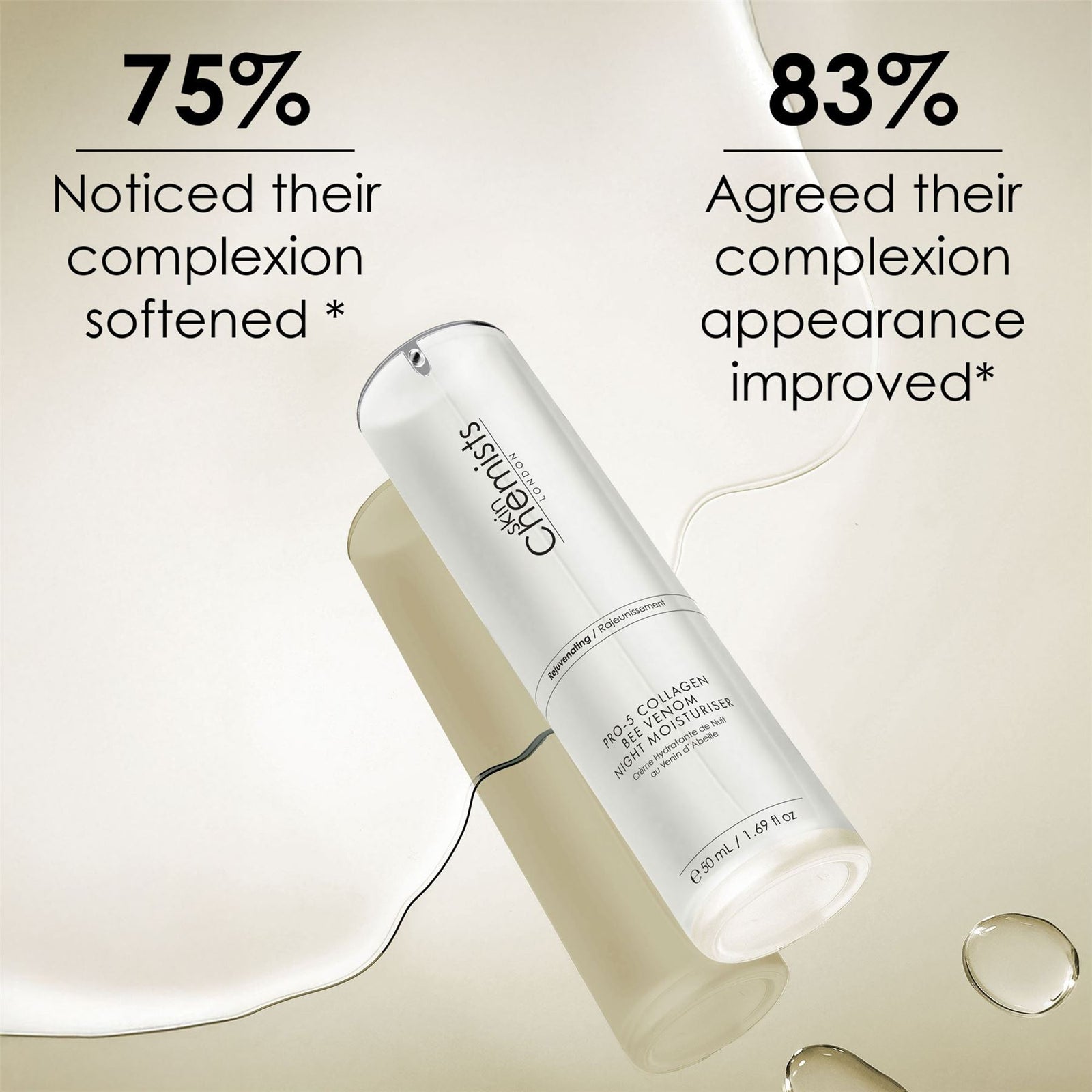 Anti-ageing Pro-5 Collagen Bee Venom Night Moisturiser 50ml For Elasticity And Collagen Support