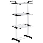 Foldable Clothes Drying Rack Steel Garment Dryer Casters | One Size | Black
