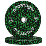 Olympic Weight Plates Set, Solid Rubber, 2x15kg, 2"/5cm Hole | Green