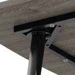 130cm W X 75cm D X 75cm H Modern Dining Table With BrownTabletop & Metal Legs