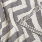 Chevron Herringbone Cotton Knitted Throw | 150cm x 200cm | Grey
