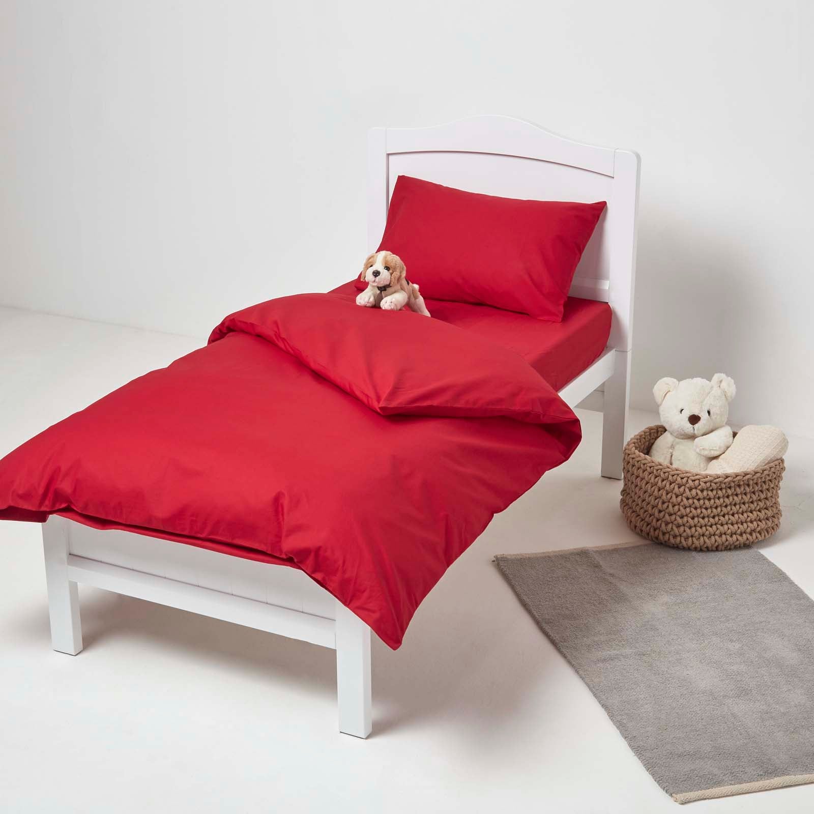 Cotton Fitted Cot Sheets 200 Tc, 60 X 120 Cm, 2 Pack | Cot | Red