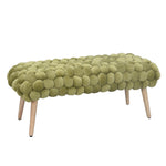 Cushla Bubbly Velvet Large Footstool | Green