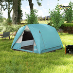 3-4 Person Dome Tent, Easy Setup, Mesh Windows | Light Blue